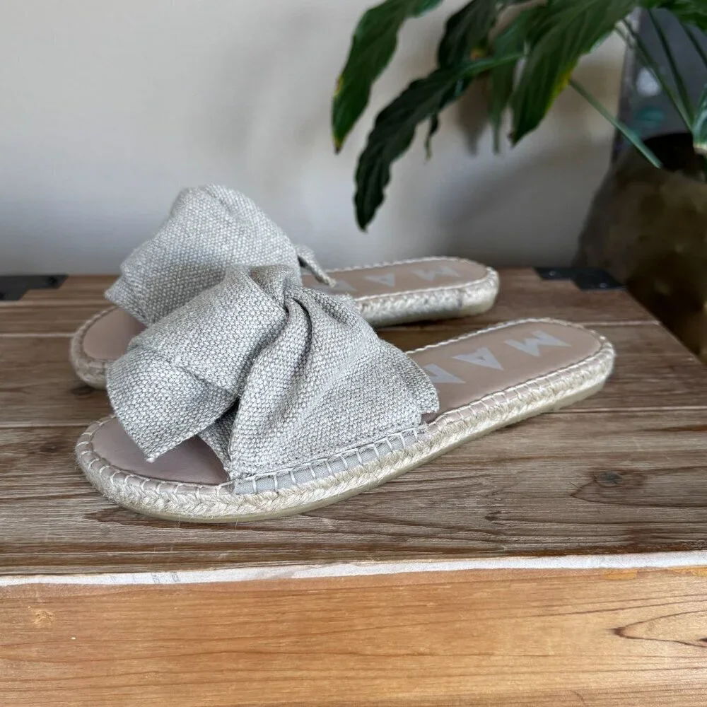 Manebi La Havana Knot Neutral‎ Hemp Euro Summer Espadrille Flat Slides Size 7